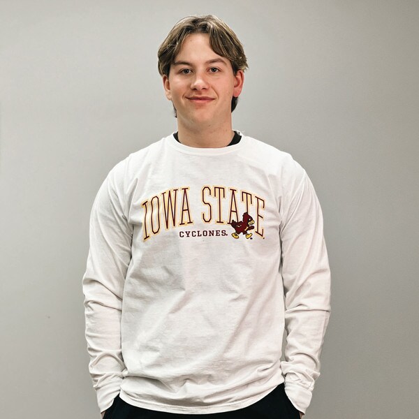 Comfort Wash Iowa State Walking Cy White Long Sleeve T-shirt